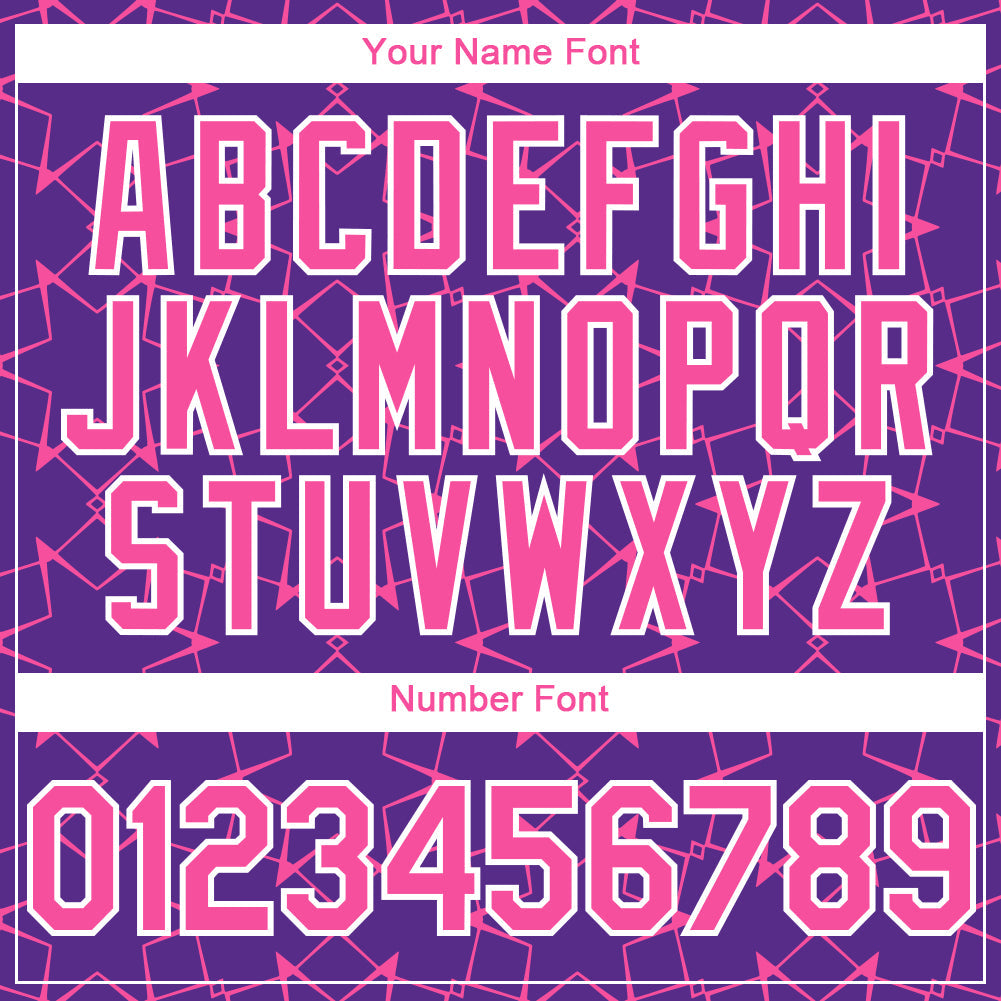 Custom Purple Pink-White 3D Pattern Design Star Lines Authentic Baseball Jersey - Sky-Custom