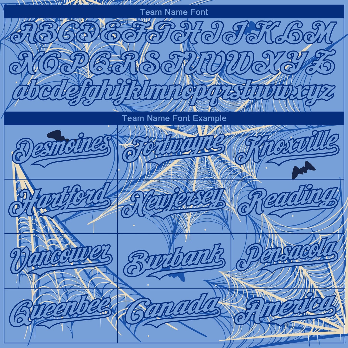 Custom Light Blue Cream-Royal 3D Pattern Design Spider Web Authentic Baseball Jersey - Sky-Custom