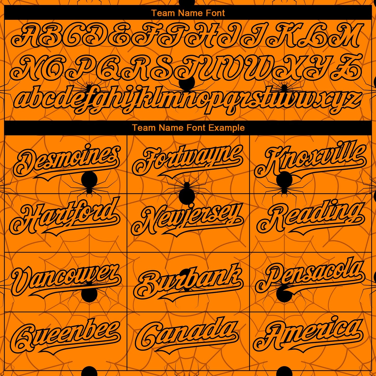 Custom Bay Orange Black 3D Pattern Design Spider Web Authentic Baseball Jersey - Sky-Custom