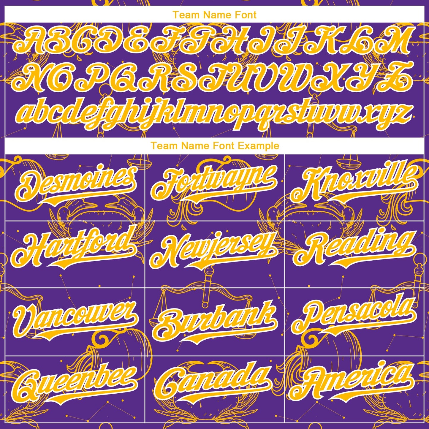 Custom Purple Gold-White 3D Pattern Design Zodiac Authentic Baseball Jersey - Sky-Custom