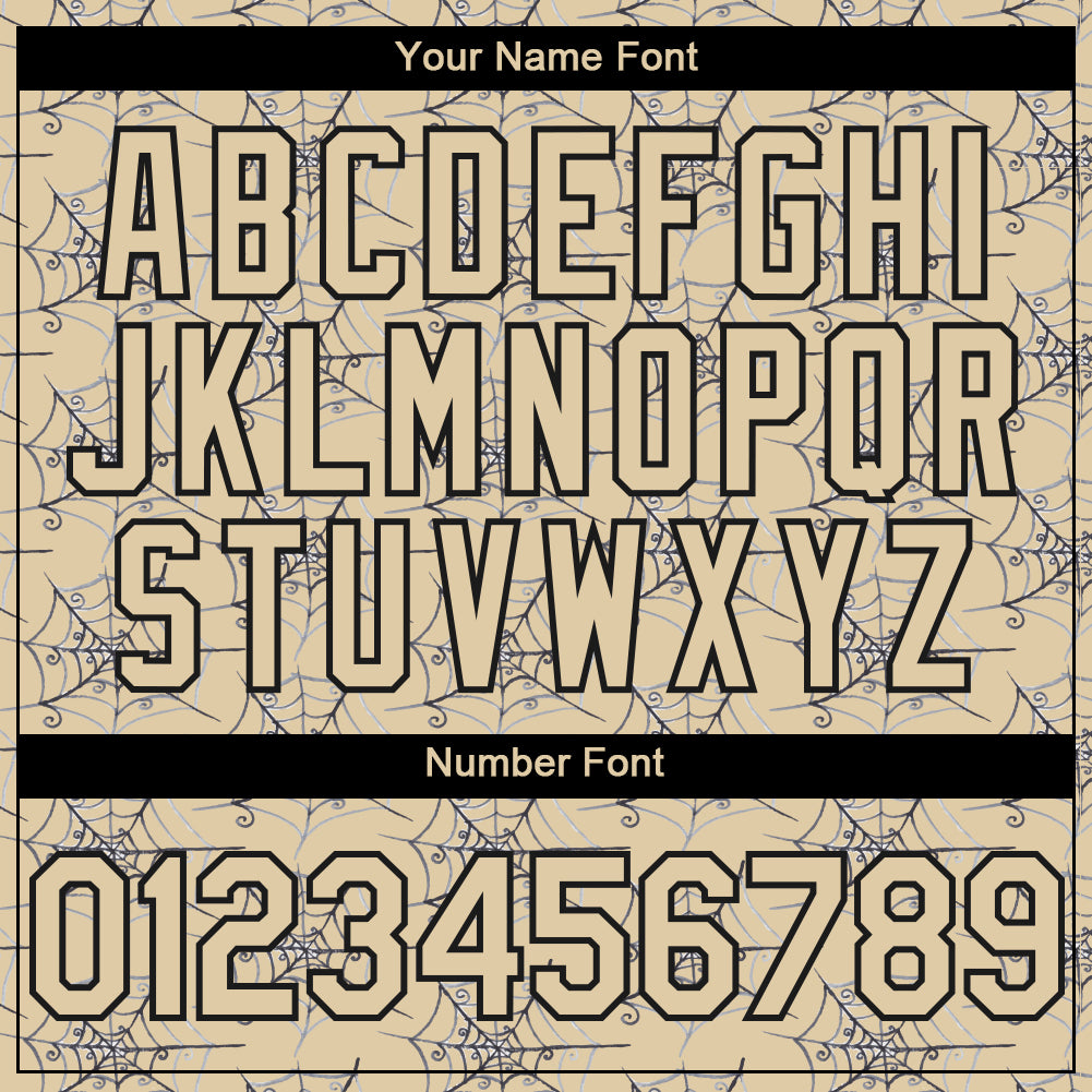 Custom Cream Black 3D Pattern Design Spider Web Authentic Baseball Jersey - Sky-Custom