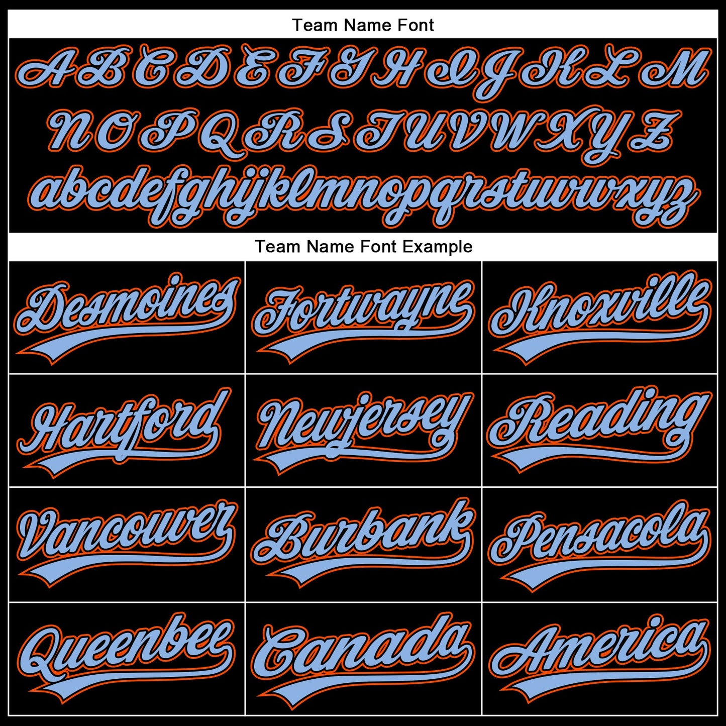 Custom Black Orange-Powder Blue 3D Pattern Design Curve Solid Authentic Baseball Jersey - Sky-Custom