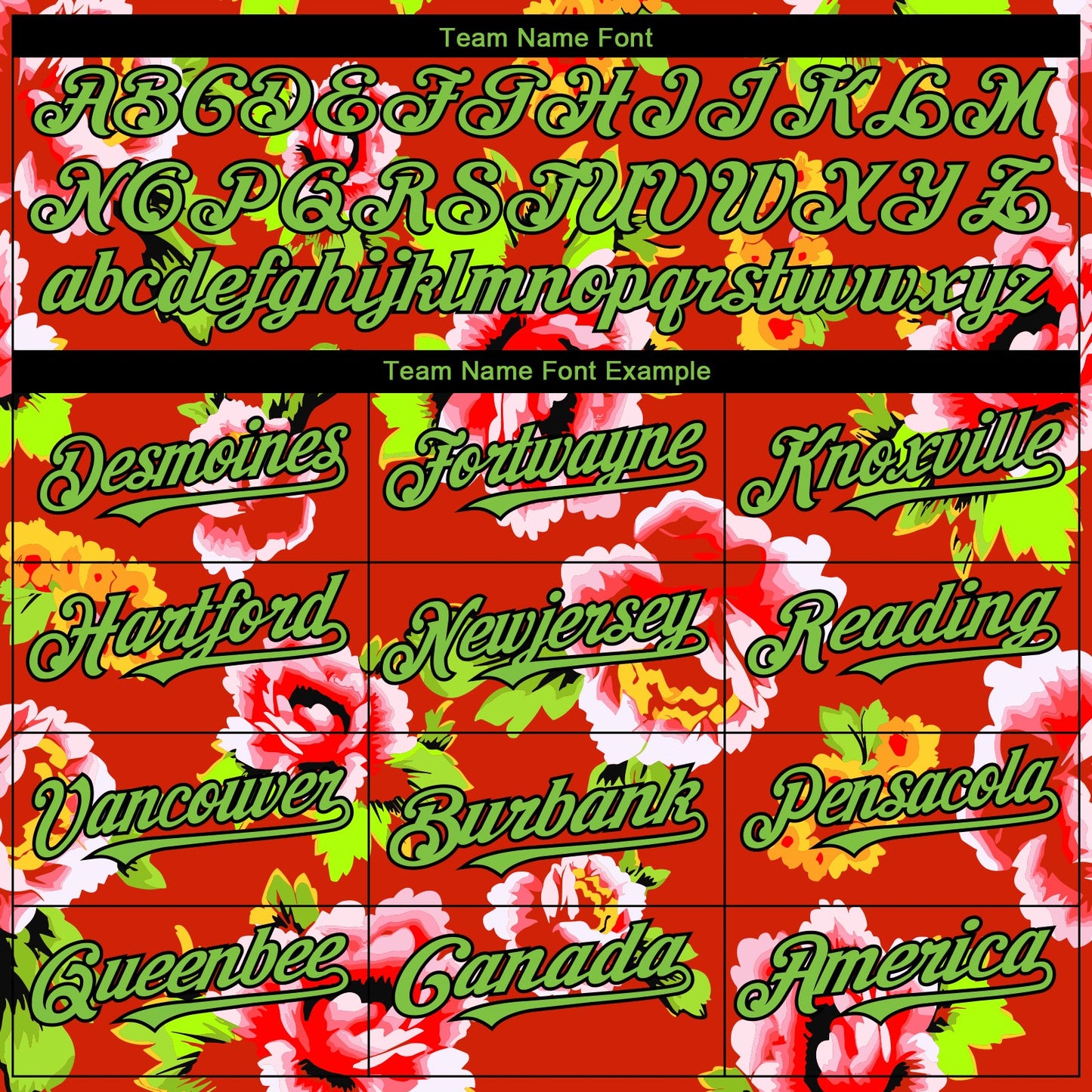 Custom Red Neon Green-Black 3D Pattern Design Northeast China Big Flower Authentic Baseball Jersey - Sky-Custom