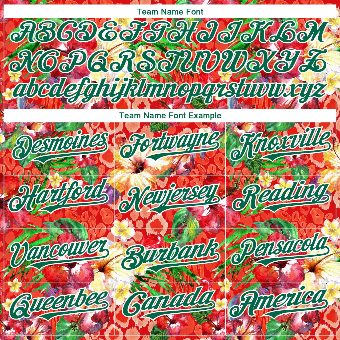 Custom Red Kelly Green-White 3D Pattern Design Northeast China Big Flower Authentic Baseball Jersey - Sky-Custom