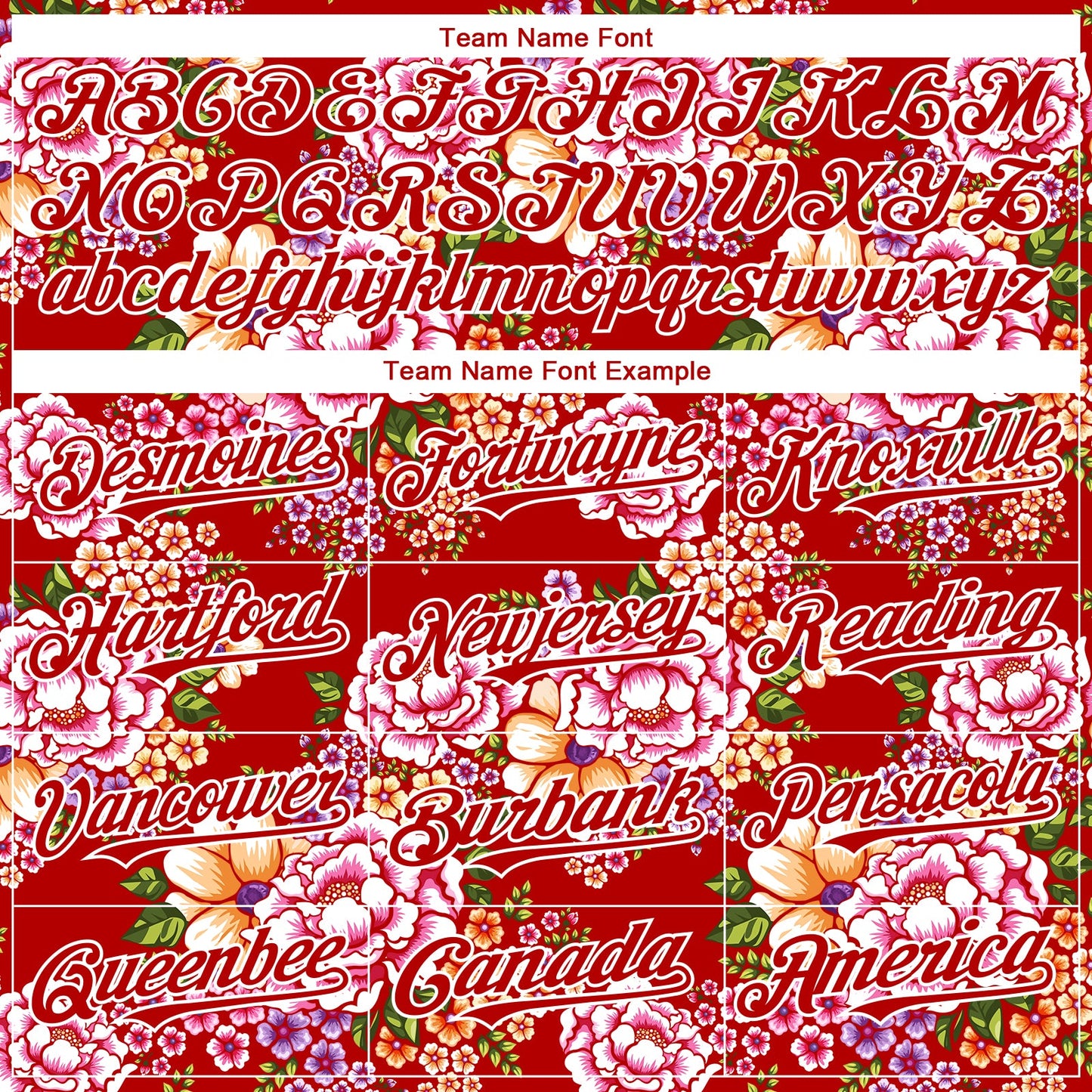 Custom Red White 3D Pattern Design Northeast China Big Flower Authentic Baseball Jersey - Sky-Custom