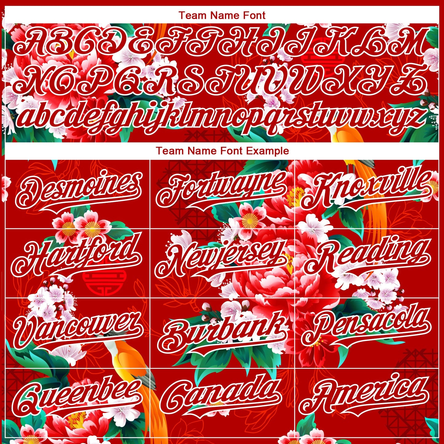 Custom Red White 3D Pattern Design Northeast China Big Flower Authentic Baseball Jersey - Sky-Custom