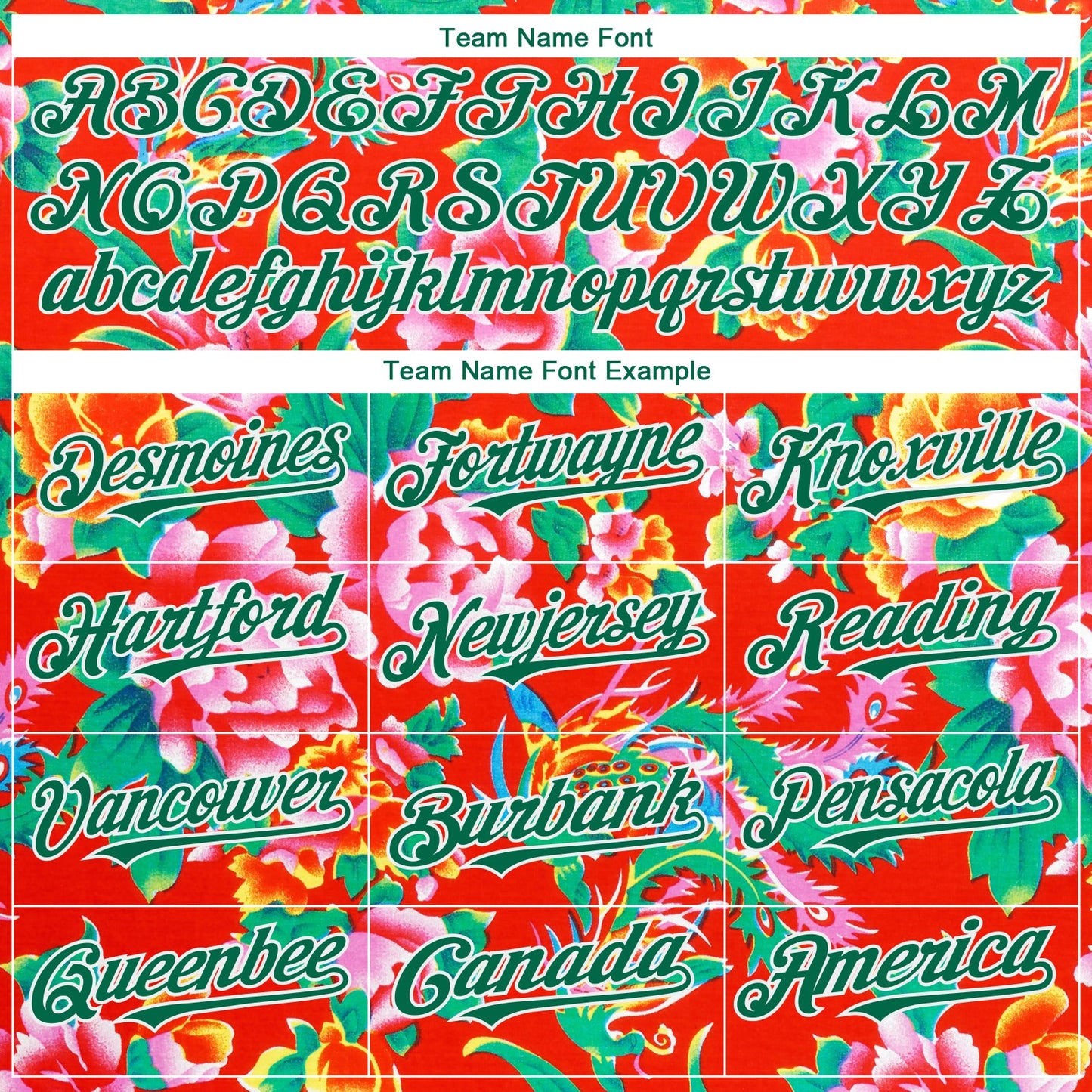Custom Red Kelly Green-White 3D Pattern Design Northeast China Big Flower Authentic Baseball Jersey - Sky-Custom