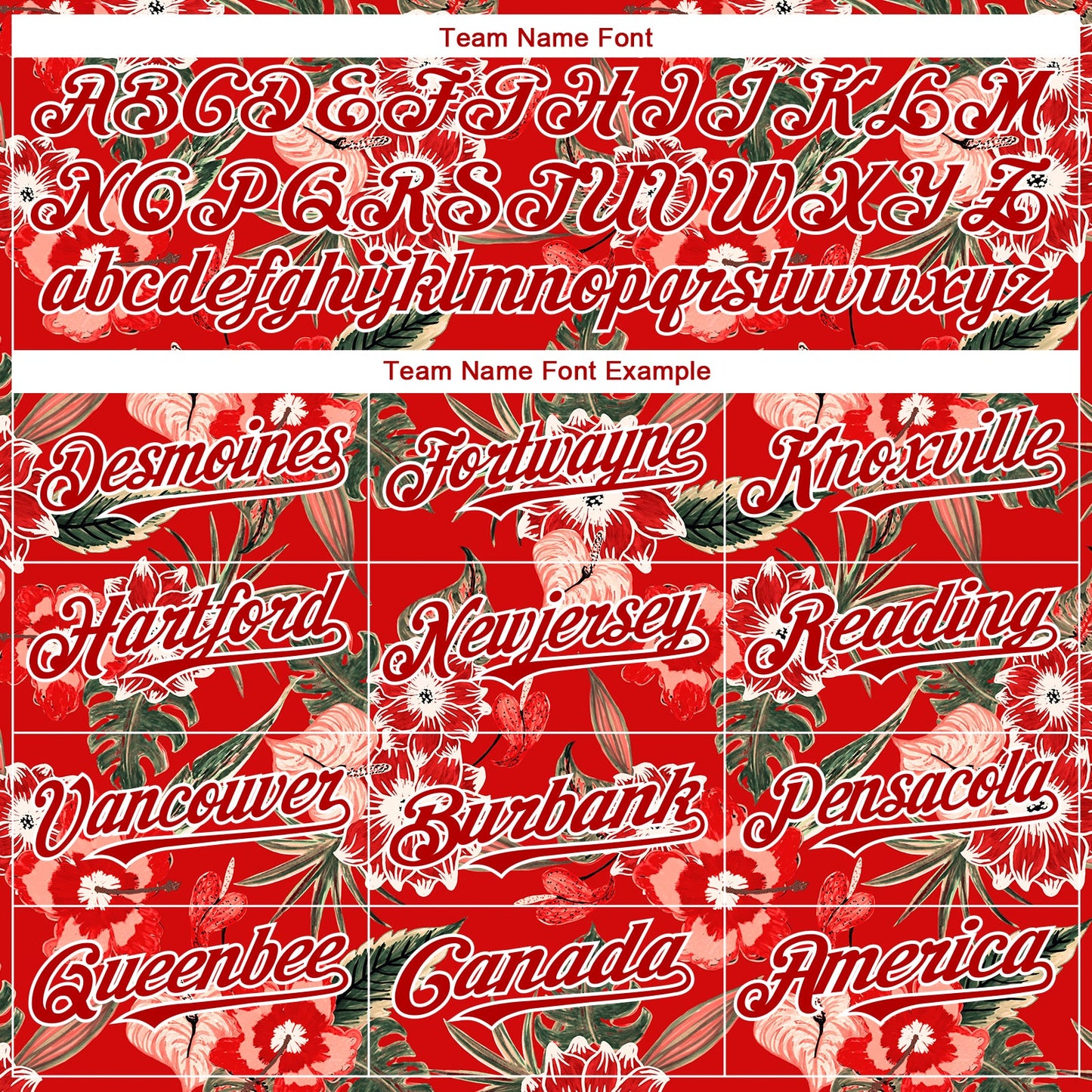 Custom Red White 3D Pattern Design Northeast China Big Flower Authentic Baseball Jersey - Sky-Custom