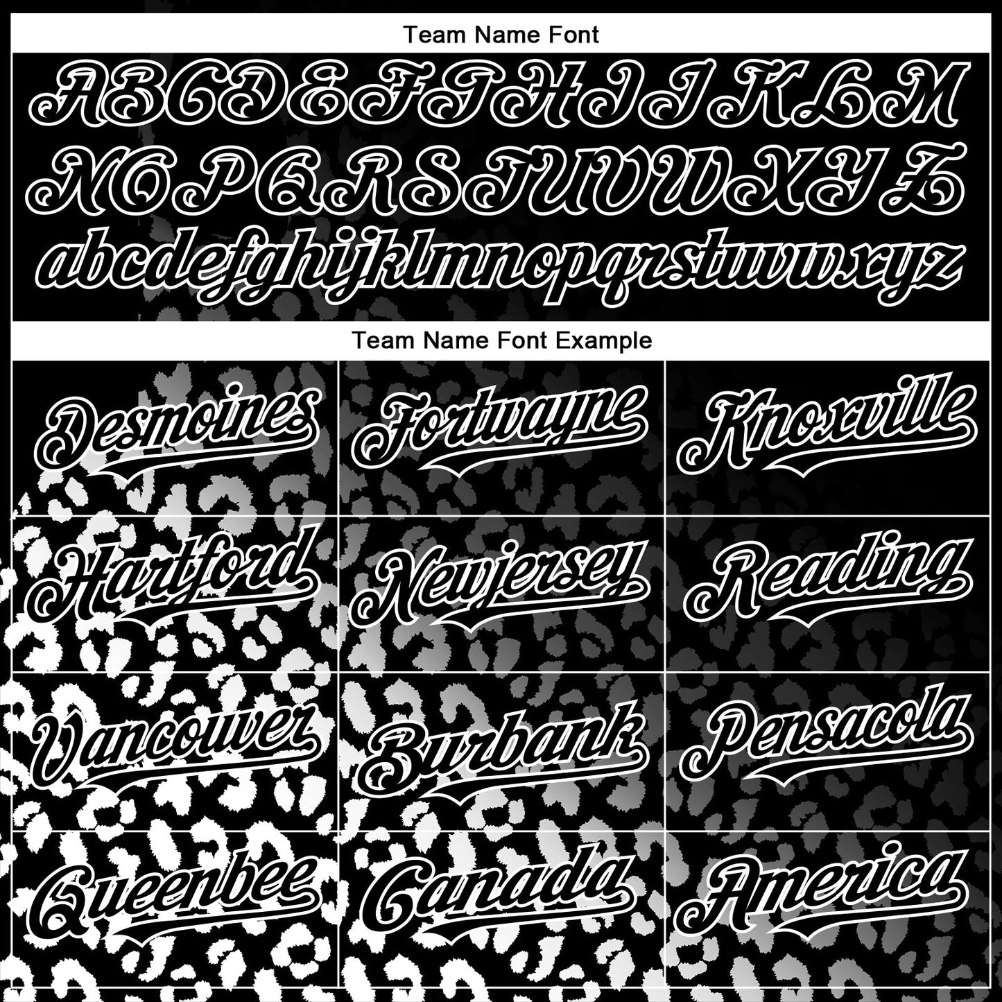 Custom Black White 3D Pattern Design Leopard Print Fade Fashion Authentic Baseball Jersey - Sky-Custom