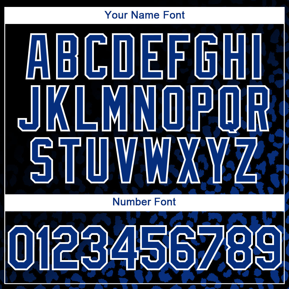 Custom Black Royal-White 3D Pattern Design Leopard Print Fade Fashion Authentic Baseball Jersey - Sky-Custom