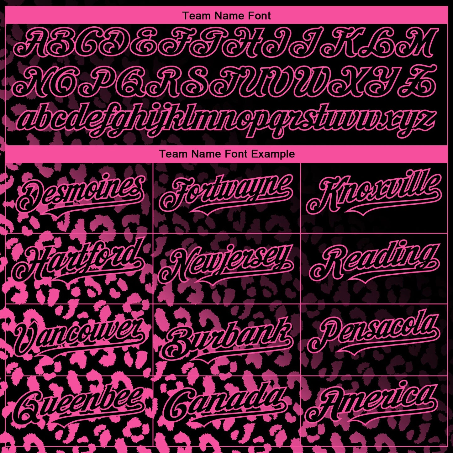 Custom Black Pink 3D Pattern Design Leopard Print Fade Fashion Authentic Baseball Jersey - Sky-Custom