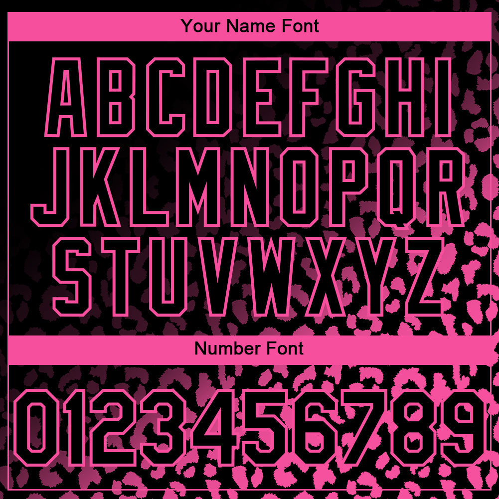 Custom Black Pink 3D Pattern Design Leopard Print Fade Fashion Authentic Baseball Jersey - Sky-Custom