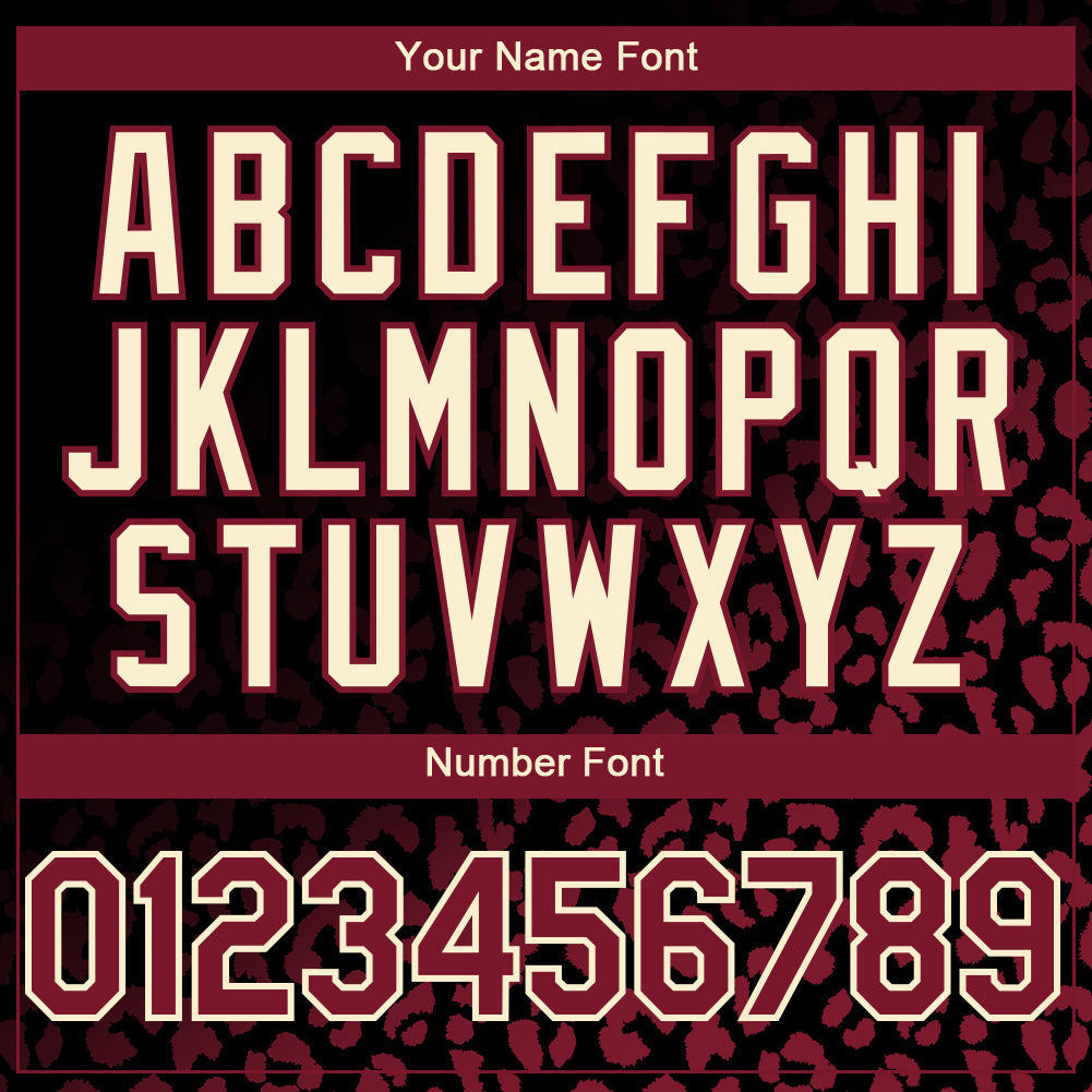 Custom Black Crimson-Cream 3D Pattern Design Leopard Print Fade Fashion Authentic Baseball Jersey - Sky-Custom