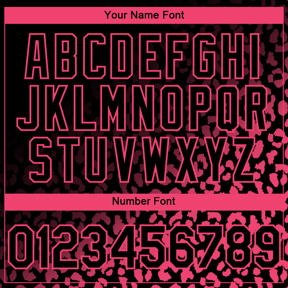 Custom Black Neon Pink 3D Pattern Design Leopard Print Fade Fashion Authentic Baseball Jersey - Sky-Custom