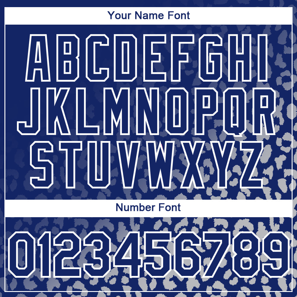 Custom Royal White 3D Pattern Design Leopard Print Fade Fashion Authentic Baseball Jersey - Sky-Custom