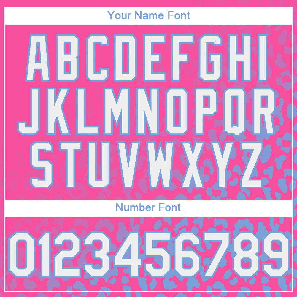 Custom Navy White-Light Blue 3D Pattern Design Leopard Print Fade Fashion Authentic Baseball Jersey - Sky-Custom