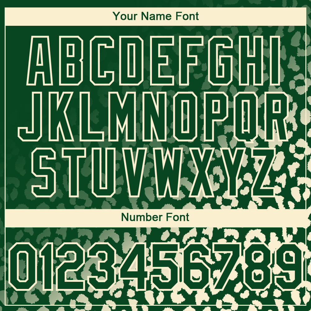 Custom Green Cream 3D Pattern Design Leopard Print Fade Fashion Authentic Baseball Jersey - Sky-Custom