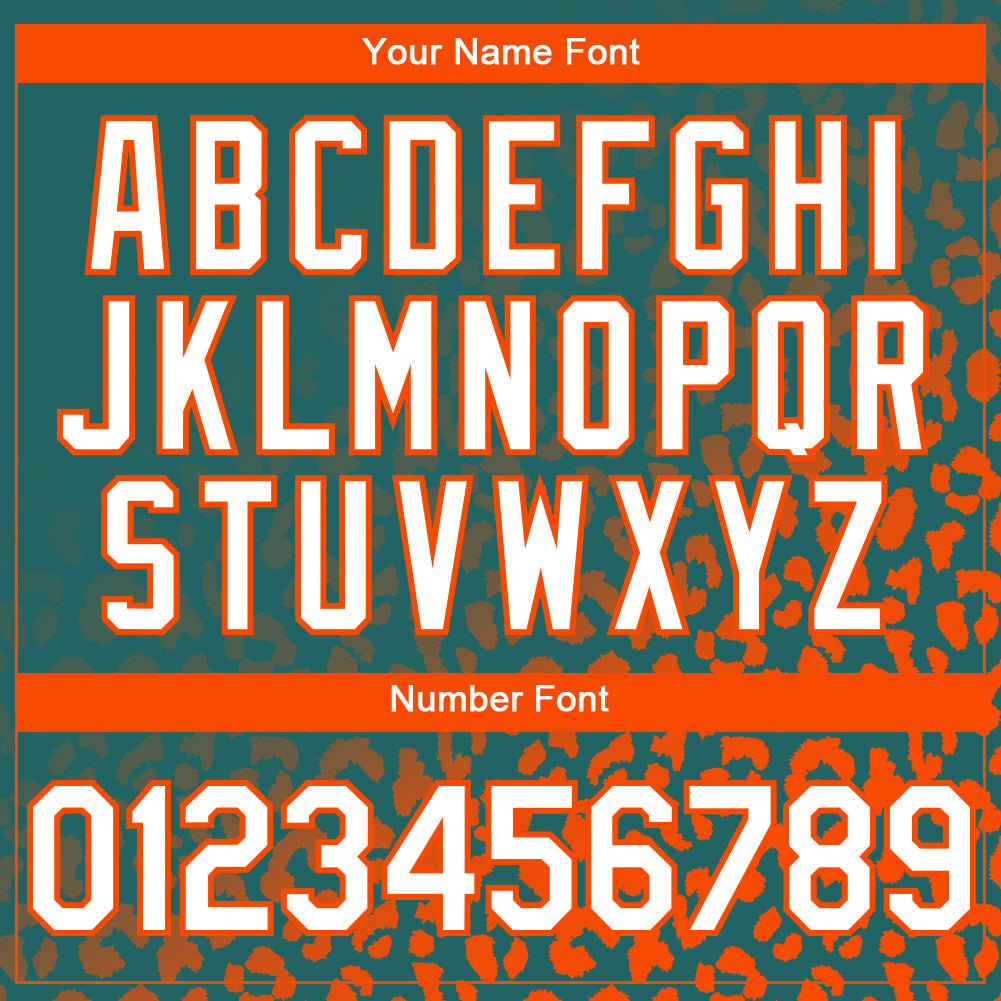 Custom Teal White-Orange 3D Pattern Design Leopard Print Fade Fashion Authentic Baseball Jersey - Sky-Custom