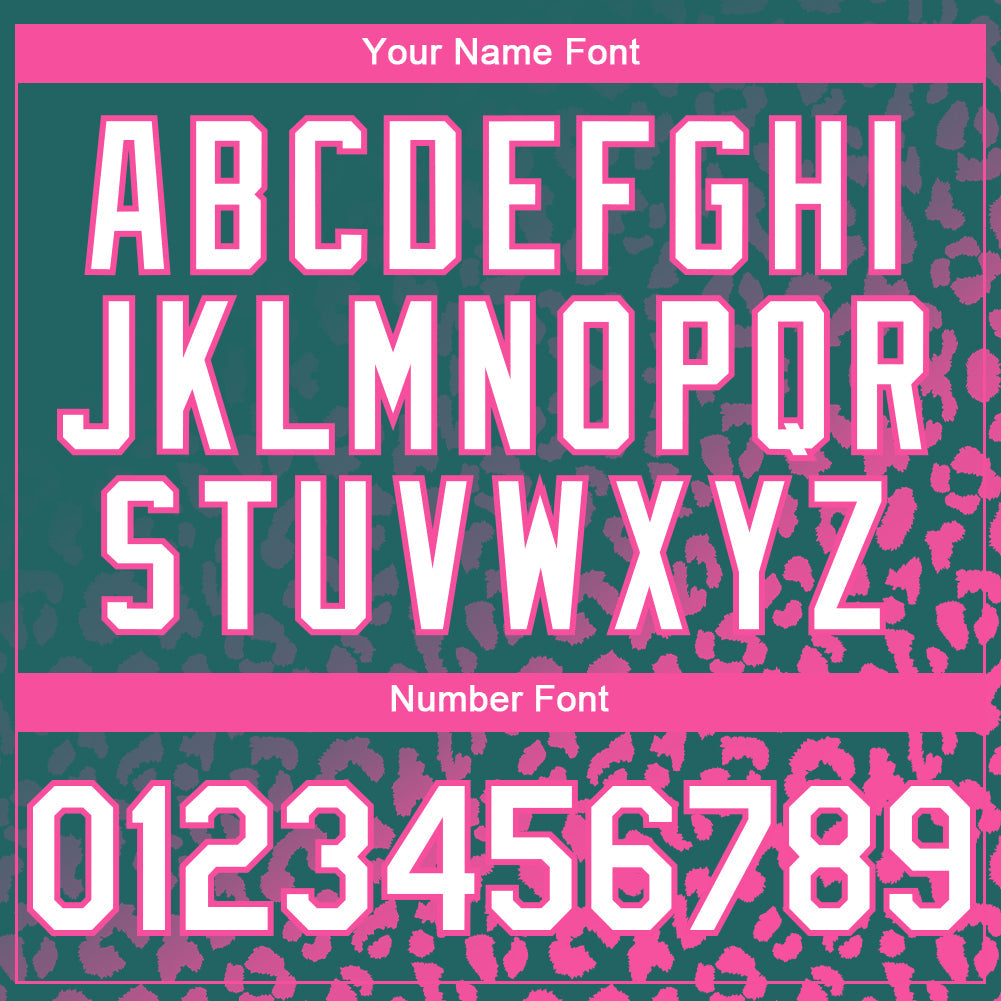 Custom Teal White-Pink 3D Pattern Design Leopard Print Fade Fashion Authentic Baseball Jersey - Sky-Custom