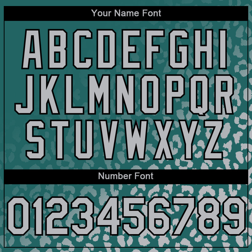 Custom Teal Gray-Black 3D Pattern Design Leopard Print Fade Fashion Authentic Baseball Jersey - Sky-Custom