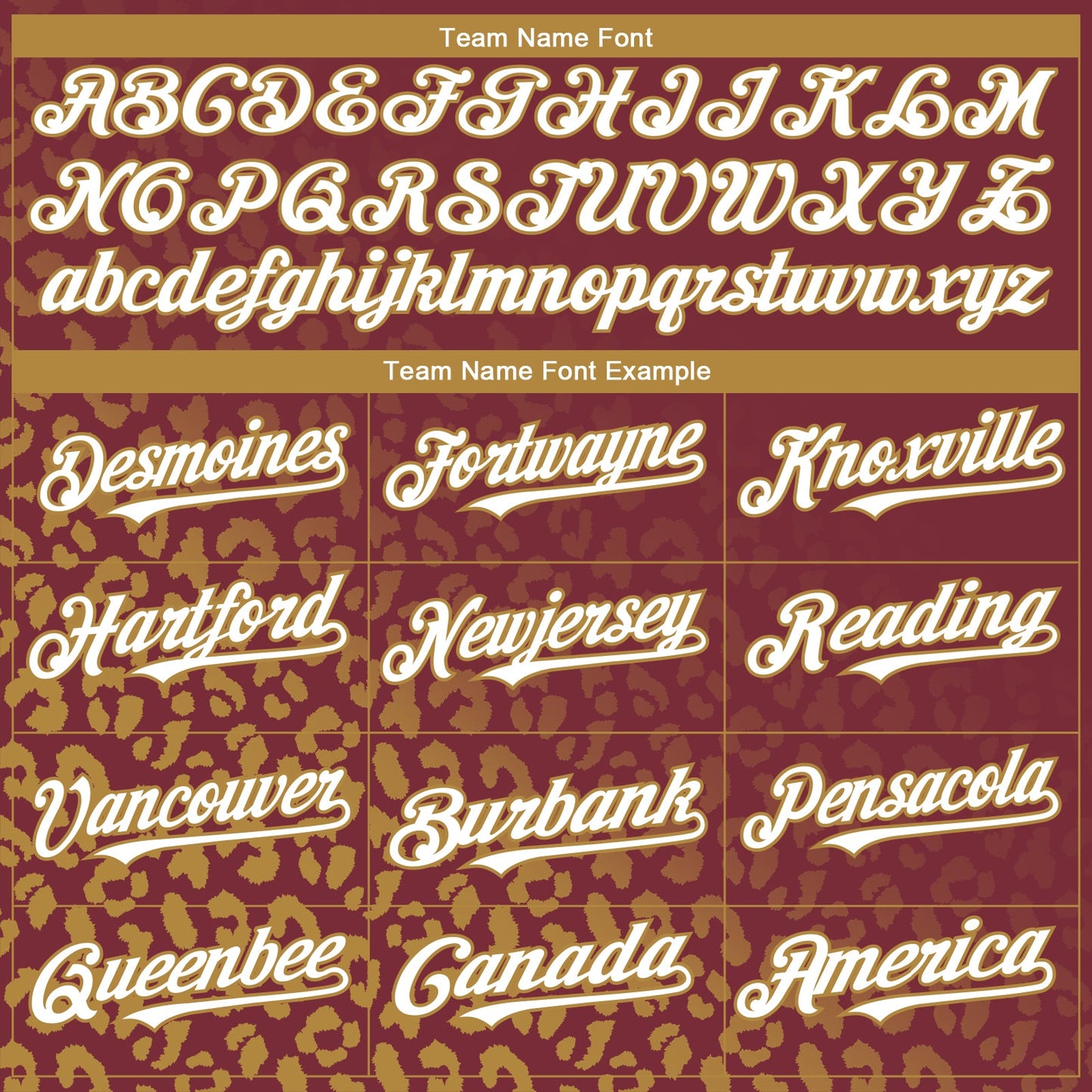 Custom Burgundy White-Old Gold 3D Pattern Design Leopard Print Fade Fashion Authentic Baseball Jersey - Sky-Custom