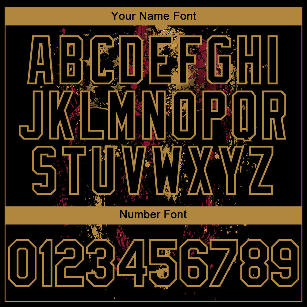 Custom Black Old Gold 3D American Flag Skull Patriotic Authentic Baseball Jersey - Sky-Custom