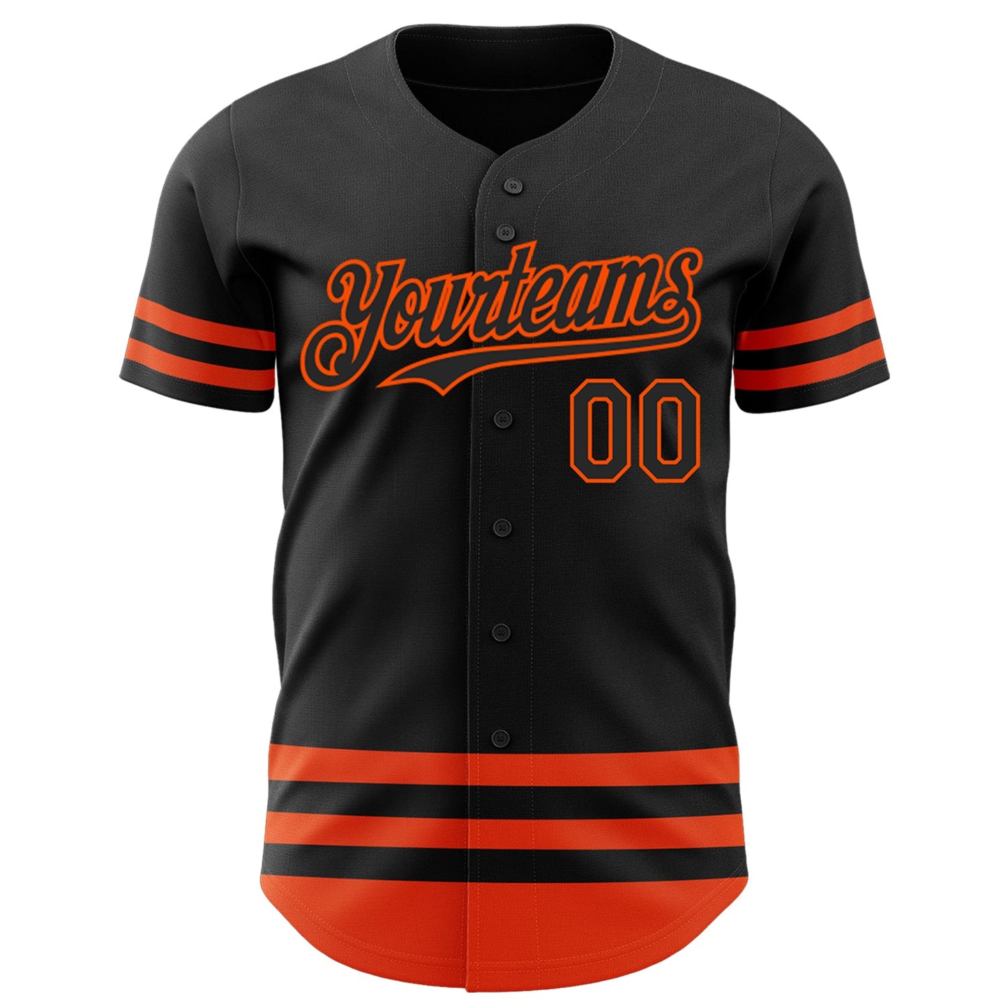 Custom Black Orange Line Authentic Baseball Jersey - Sky-Custom