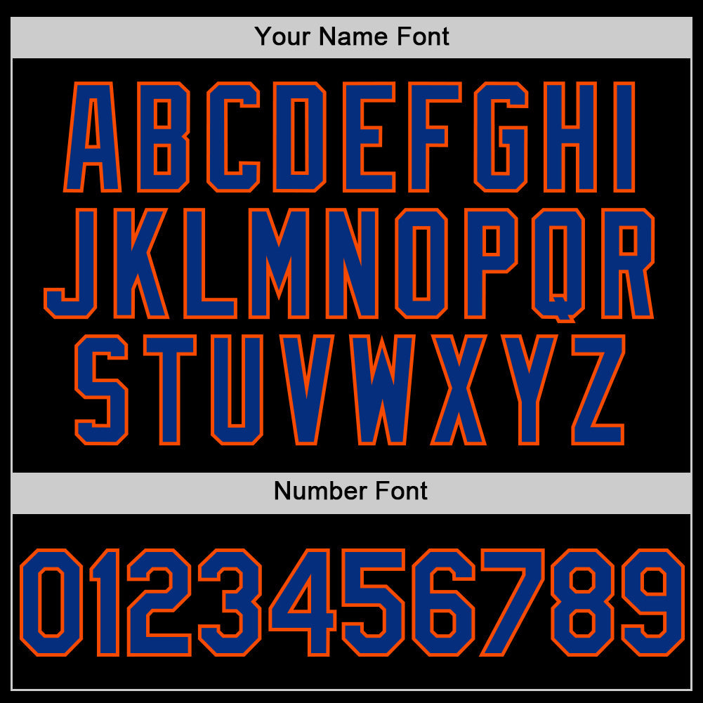 Custom Black Royal-Orange Line Authentic Baseball Jersey - Sky-Custom