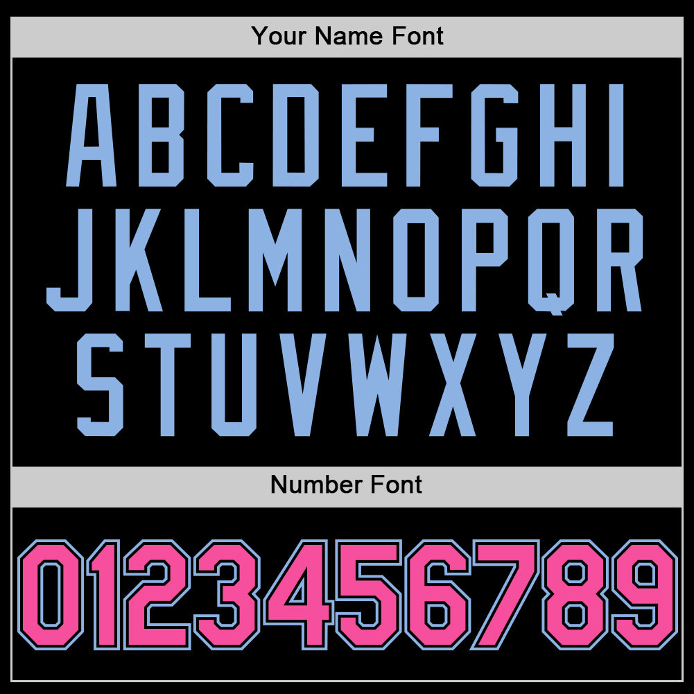 Custom Black Pink-Light Blue Line Authentic Baseball Jersey - Sky-Custom