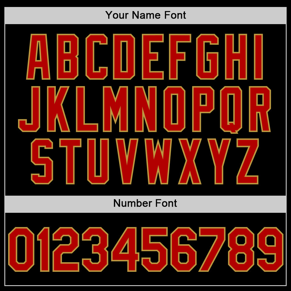 Custom Black Red-Old Gold Line Authentic Baseball Jersey - Sky-Custom