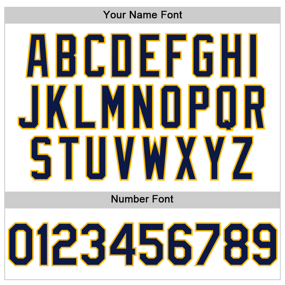 Custom White Navy-Gold Line Authentic Baseball Jersey - Sky-Custom