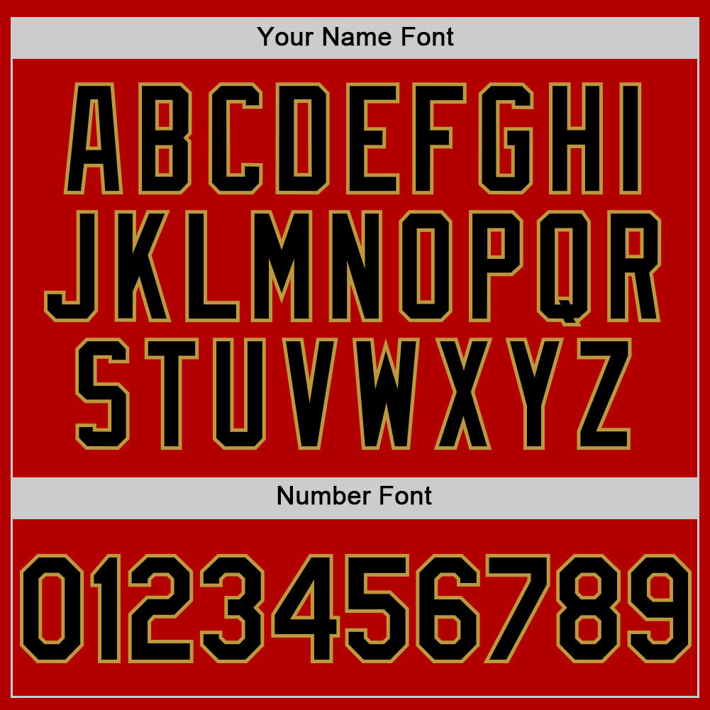 Custom Red Black-Old Gold Line Authentic Baseball Jersey - Sky-Custom