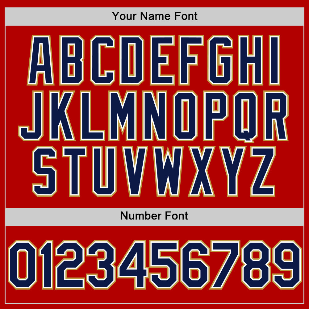 Custom Red Navy-Old Gold Line Authentic Baseball Jersey - Sky-Custom