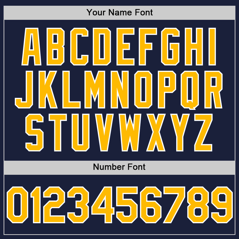 Custom Navy Gold-White Line Authentic Baseball Jersey - Sky-Custom