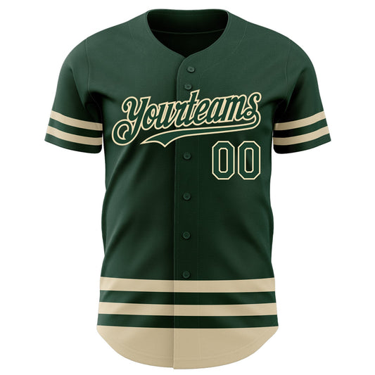 Custom Green Cream Line Authentic Baseball Jersey - Sky-Custom