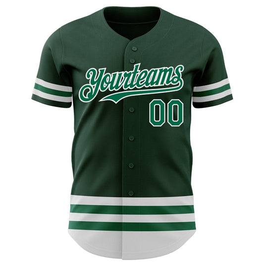Custom Green Kelly Green-White Line Authentic Baseball Jersey - Sky-Custom