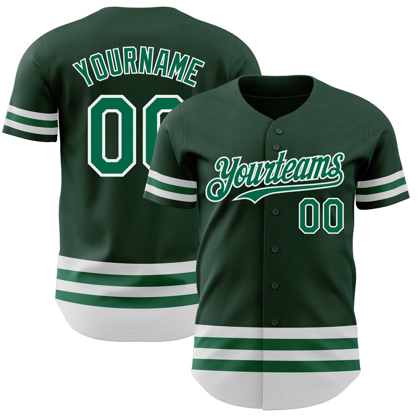 Custom Green Kelly Green-White Line Authentic Baseball Jersey - Sky-Custom