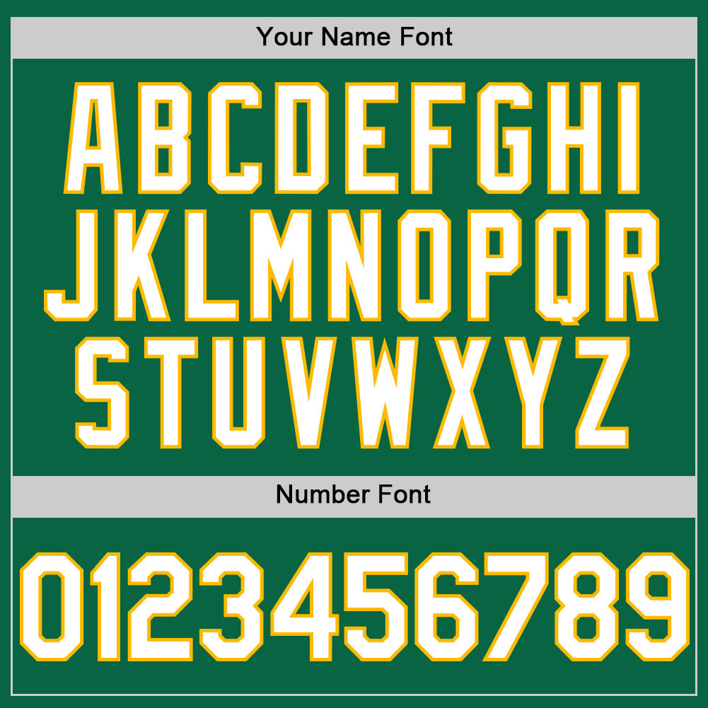 Custom Kelly Green White-Gold Line Authentic Baseball Jersey - Sky-Custom