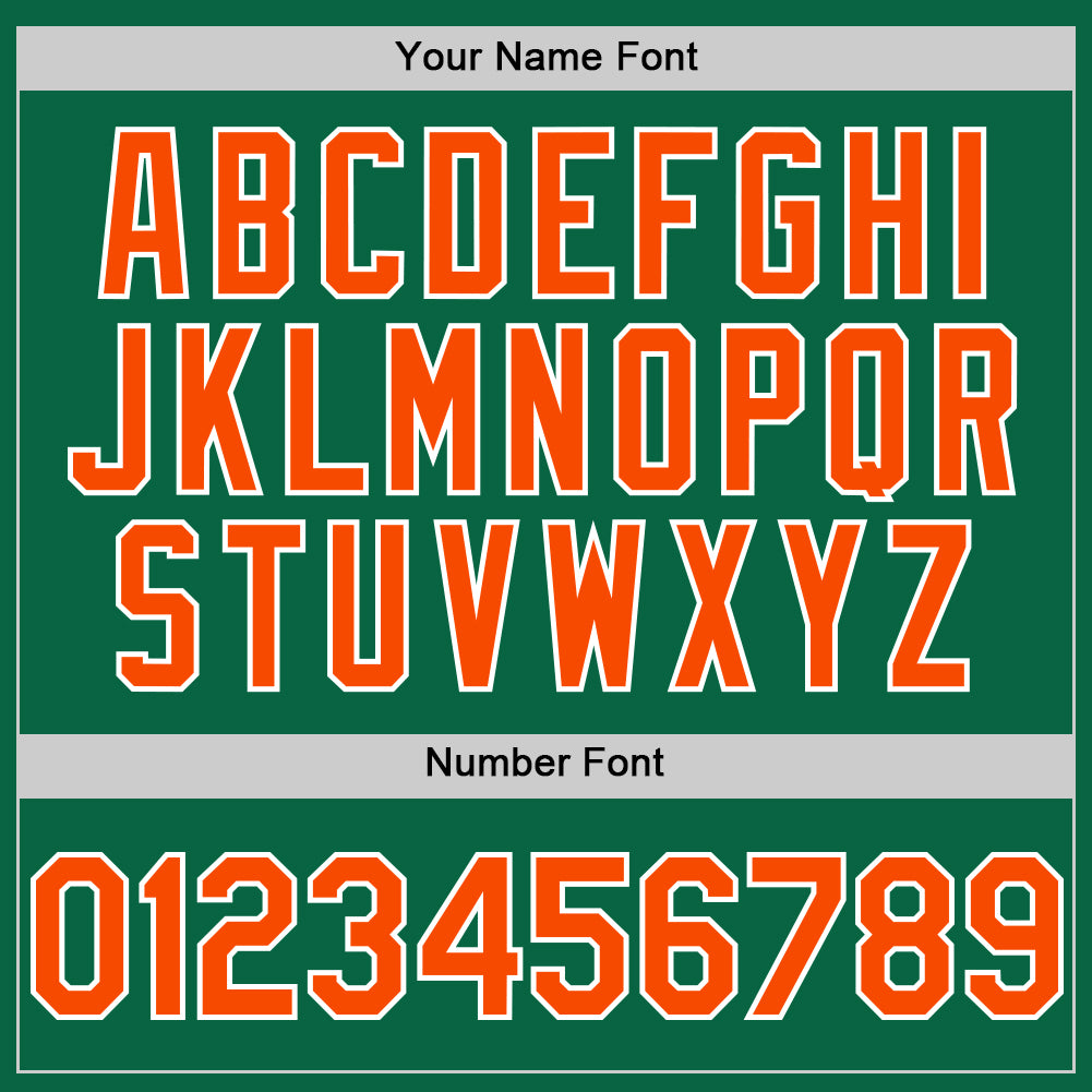 Custom Kelly Green Orange-White Line Authentic Baseball Jersey - Sky-Custom