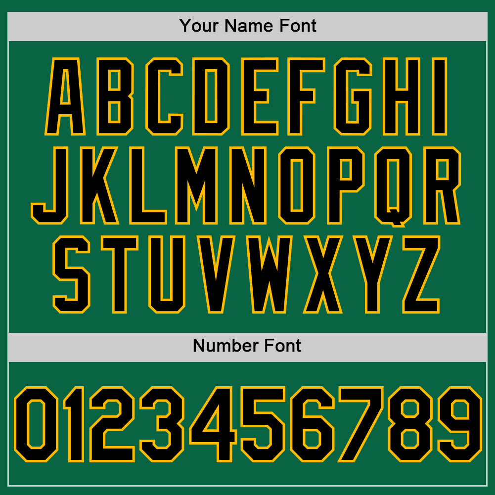 Custom Kelly Green Black-Gold Line Authentic Baseball Jersey - Sky-Custom