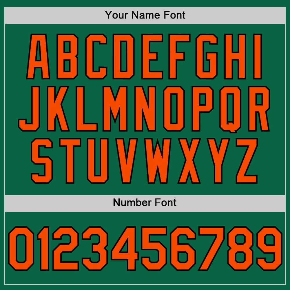 Custom Kelly Green Orange-Black Line Authentic Baseball Jersey - Sky-Custom