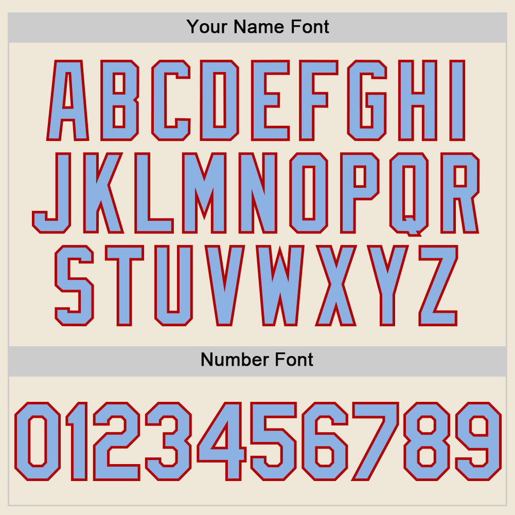 Custom Cream Light Blue-Red Line Authentic Baseball Jersey - Sky-Custom