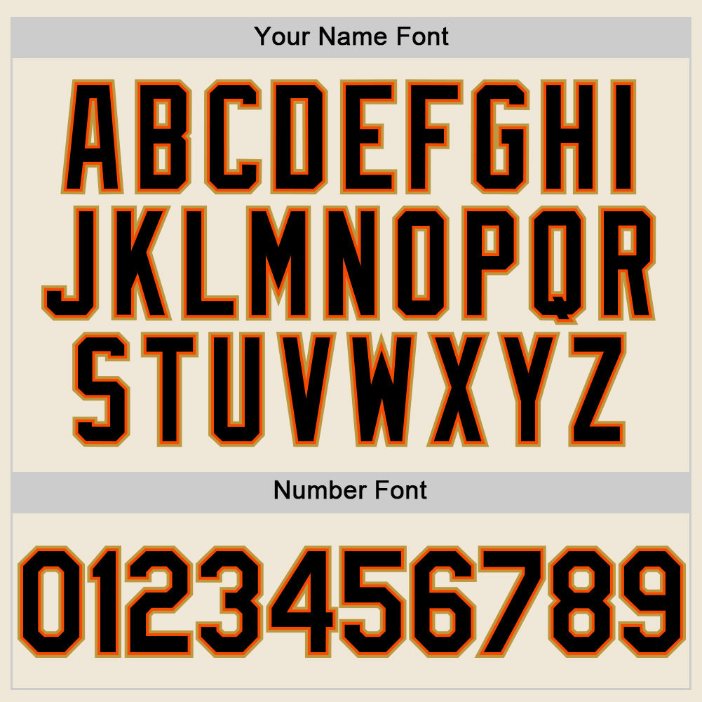 Custom Cream Black Orange-Old Gold Line Authentic Baseball Jersey - Sky-Custom