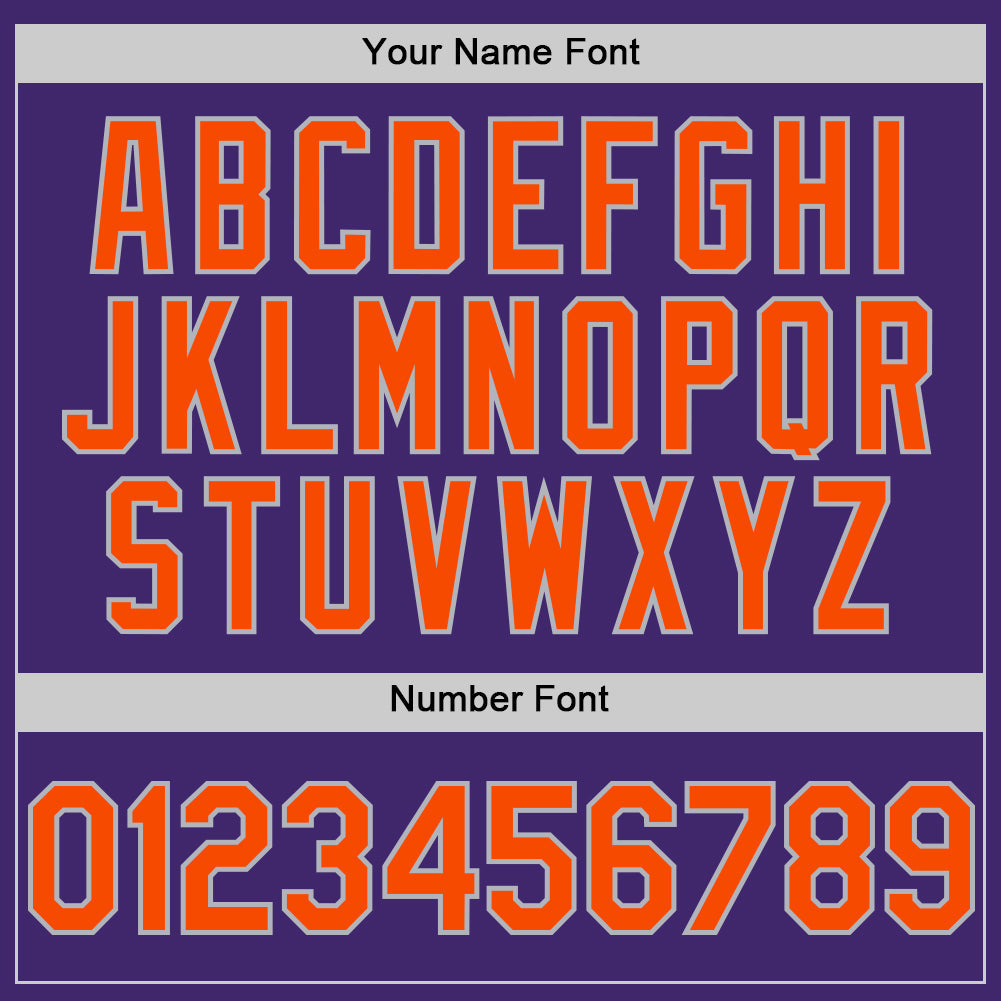 Custom Purple Orange-Gray Line Authentic Baseball Jersey - Sky-Custom