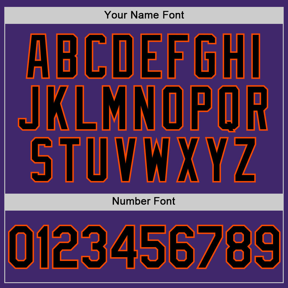 Custom Purple Black-Orange Line Authentic Baseball Jersey - Sky-Custom