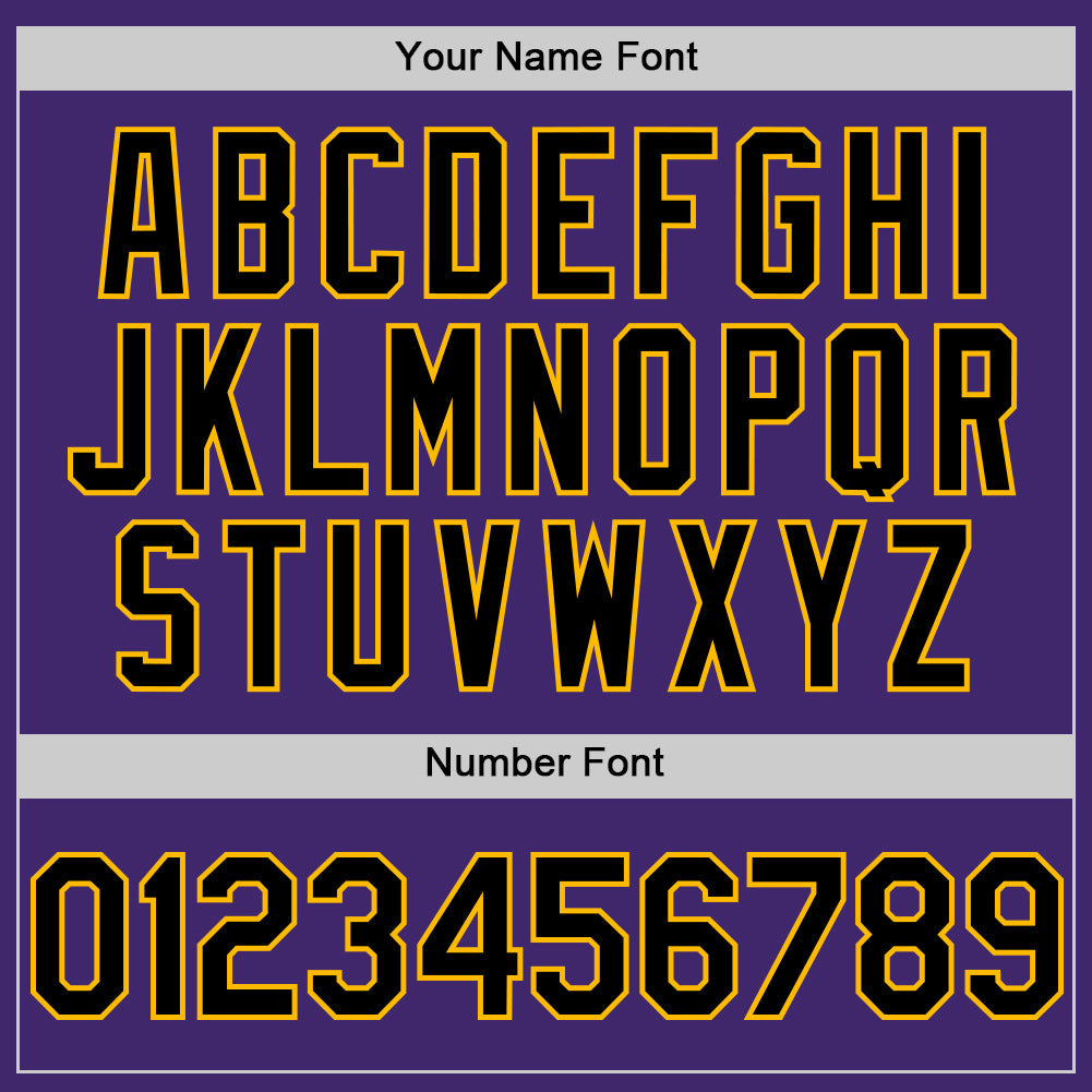 Custom Purple Black-Gold Line Authentic Baseball Jersey - Sky-Custom