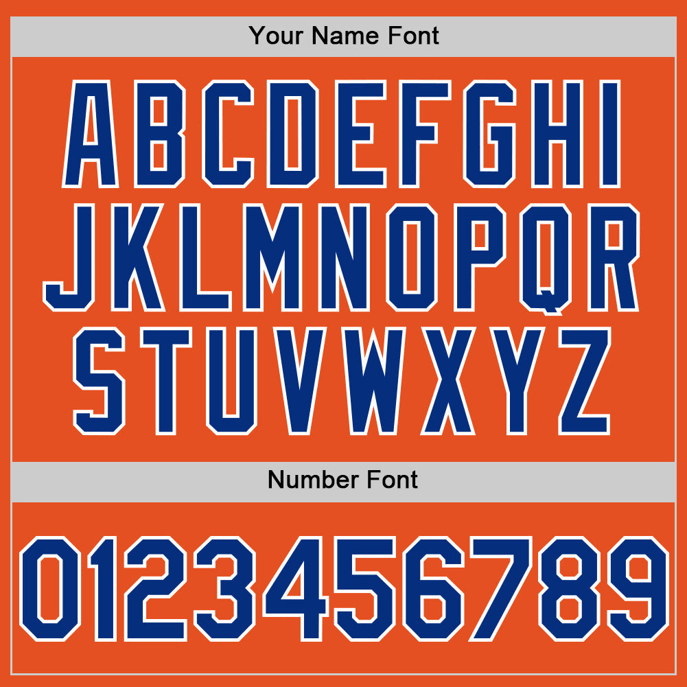 Custom Orange Royal-White Line Authentic Baseball Jersey - Sky-Custom