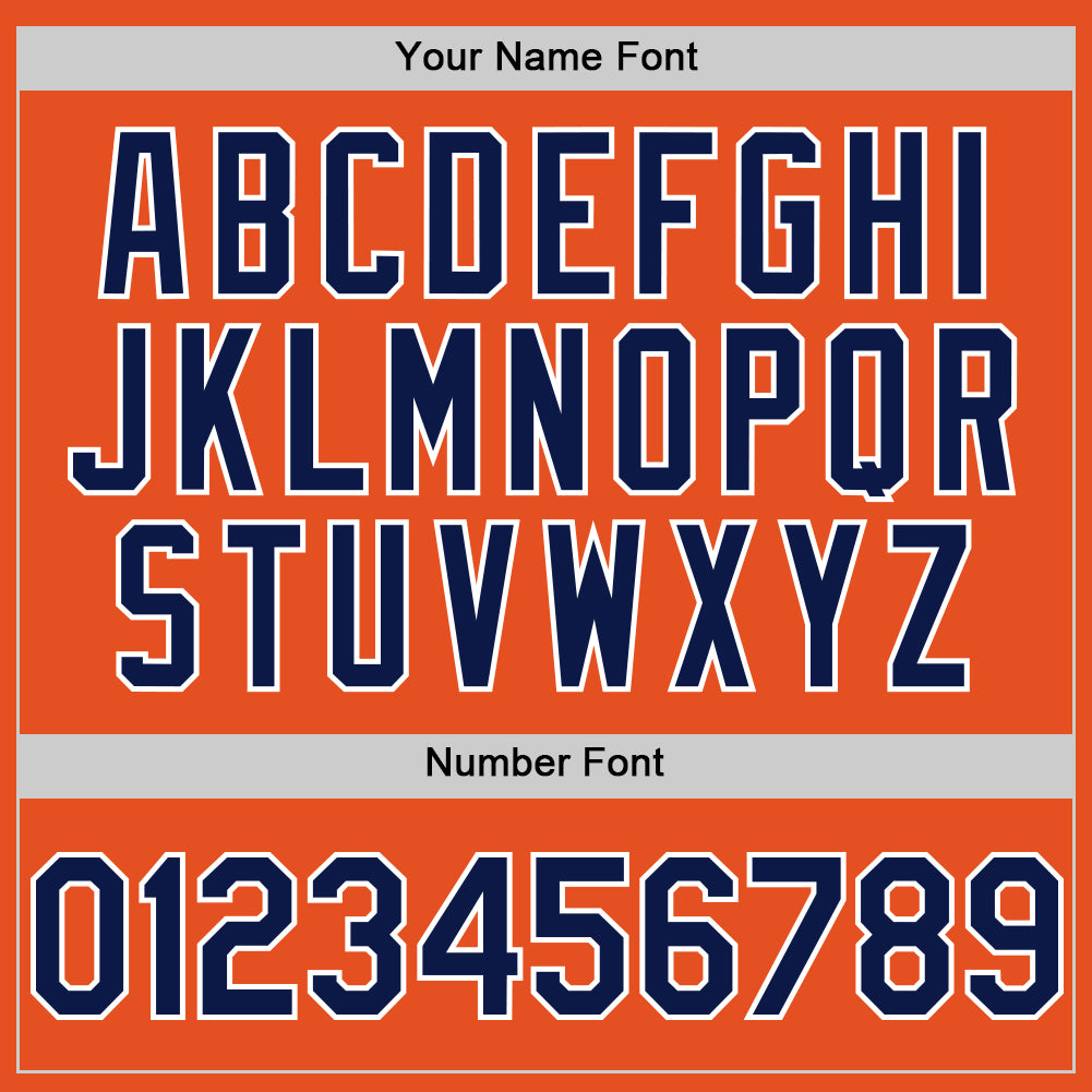 Custom Orange Navy-White Line Authentic Baseball Jersey - Sky-Custom