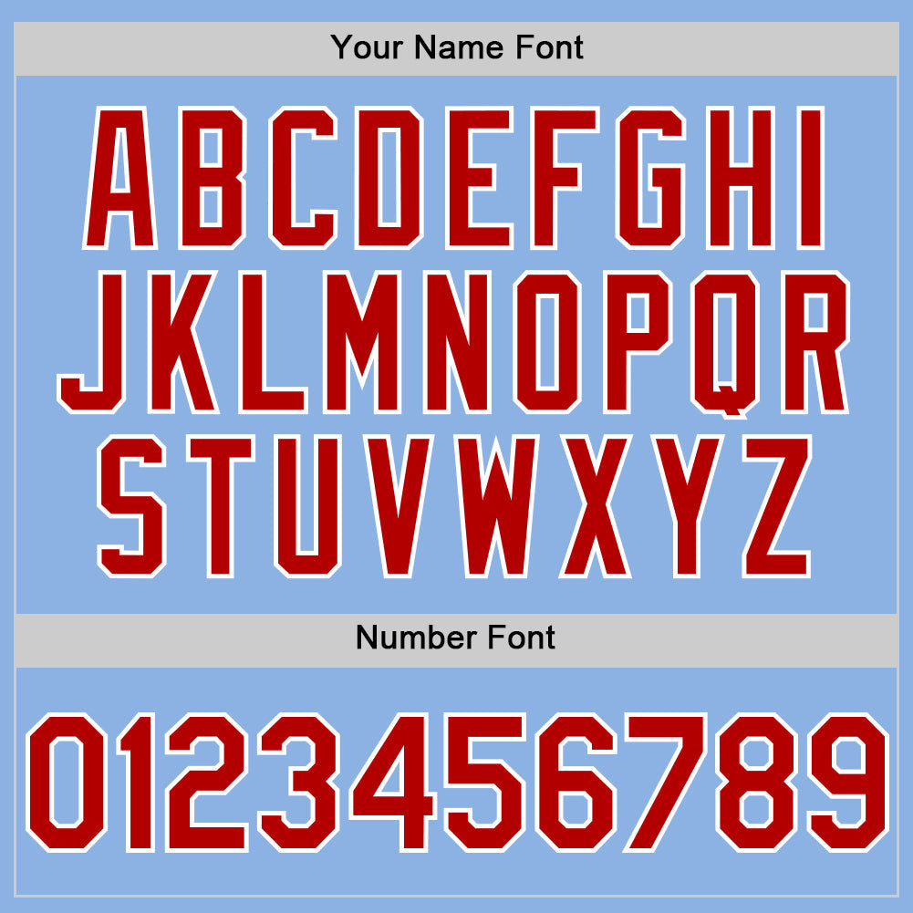 Custom Light Blue Red-White Line Authentic Baseball Jersey - Sky-Custom