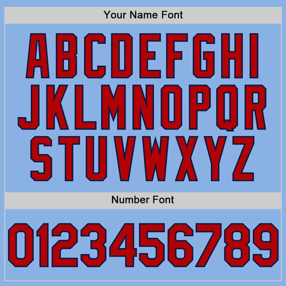 Custom Light Blue Red-Navy Line Authentic Baseball Jersey - Sky-Custom